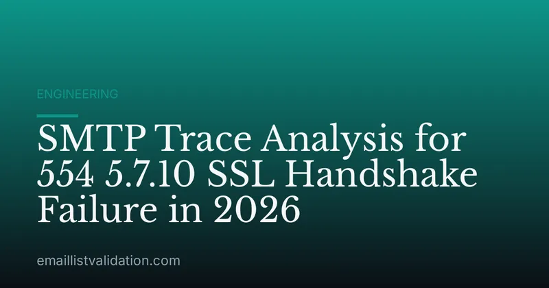 SMTP Trace Analysis for 554 5.7.10 SSL Handshake Failure in 2026