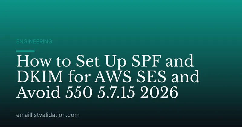 How to Set Up SPF and DKIM for AWS SES and Avoid 550 5.7.15 2026