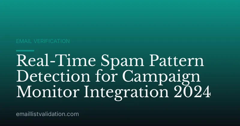 Real-Time Spam Pattern Detection for Campaign Monitor Integration 2024