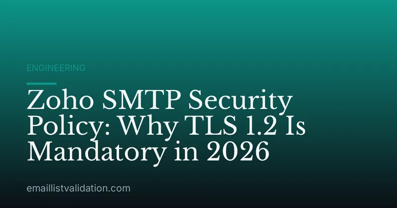 Zoho SMTP Security Policy: Why TLS 1.2 Is Mandatory in 2026