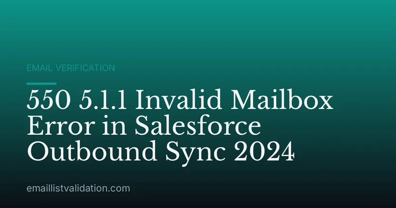 550 5.1.1 Invalid Mailbox Error in Salesforce Outbound Sync 2024