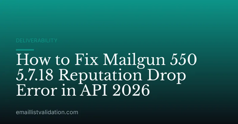 How to Fix Mailgun 550 5.7.18 Reputation Drop Error in API 2026