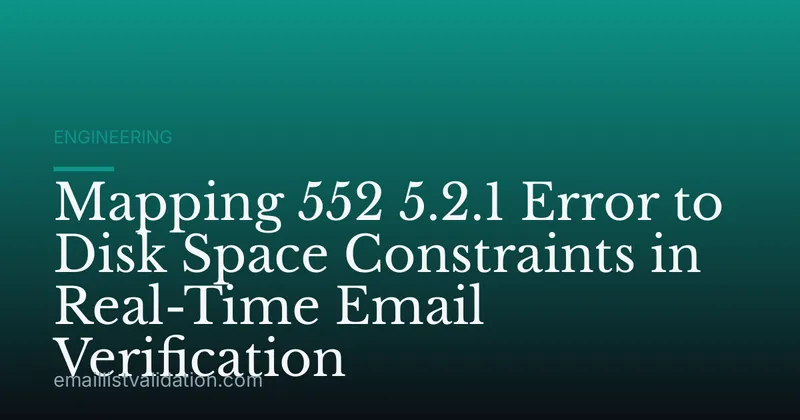 Mapping 552 5.2.1 Error to Disk Space Constraints in Real-Time Email Verification