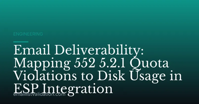 Email Deliverability: Mapping 552 5.2.1 Quota Violations to Disk Usage in ESP Integration