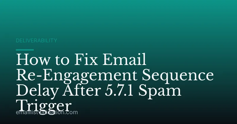 How to Fix Email Re-Engagement Sequence Delay After 5.7.1 Spam Trigger