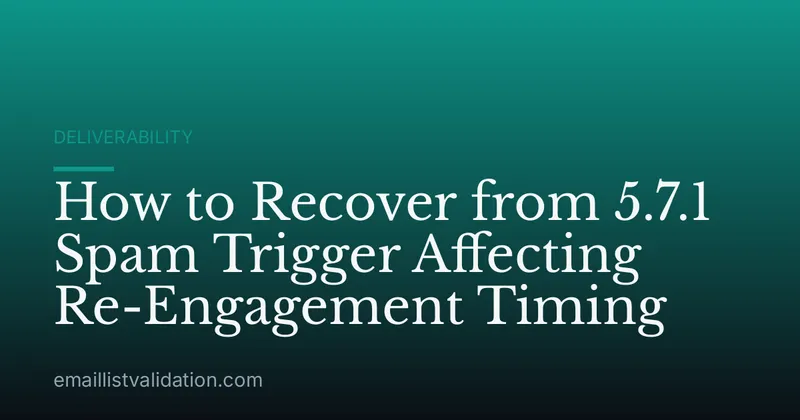 How to Recover from 5.7.1 Spam Trigger Affecting Re-Engagement Timing