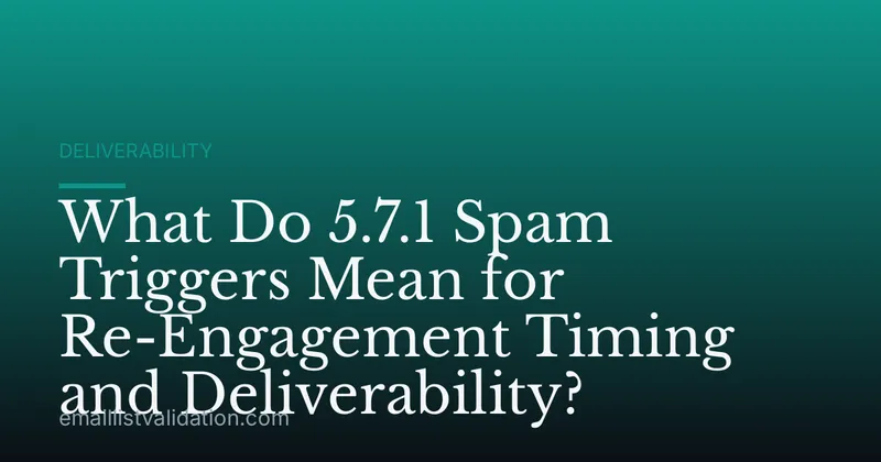 What Do 5.7.1 Spam Triggers Mean for Re-Engagement Timing and Deliverability?