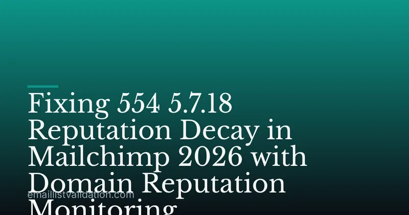 Fixing 554 5.7.18 Reputation Decay in Mailchimp 2026 with Domain Reputation Monitoring