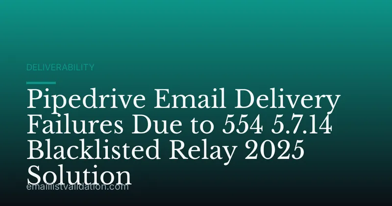 Pipedrive Email Delivery Failures Due to 554 5.7.14 Blacklisted Relay 2025 Solution