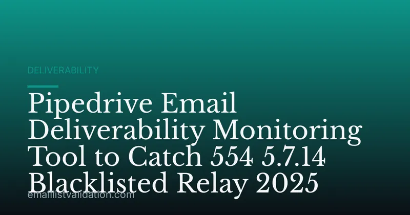 Pipedrive Email Deliverability Monitoring Tool to Catch 554 5.7.14 Blacklisted Relay 2025