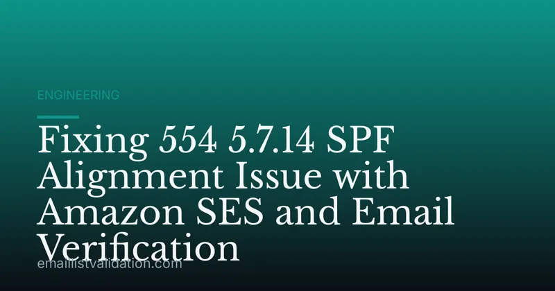Fixing 554 5.7.14 SPF Alignment Issue with Amazon SES and Email Verification