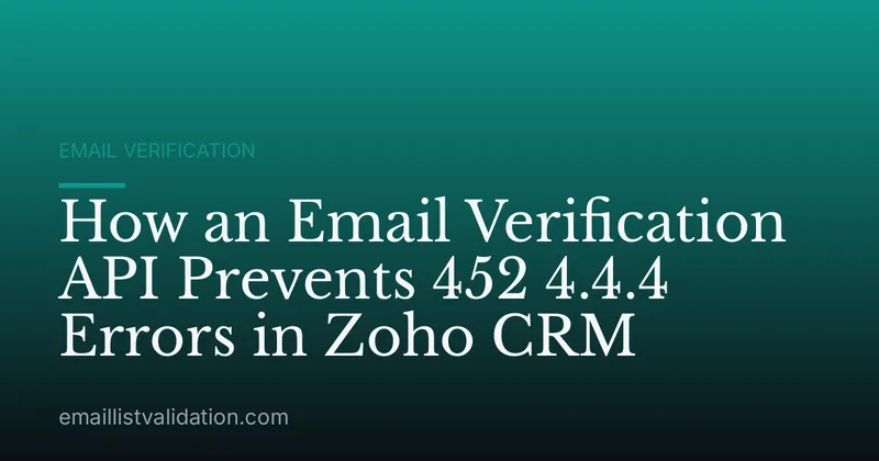 How an Email Verification API Prevents 452 4.4.4 Errors in Zoho CRM