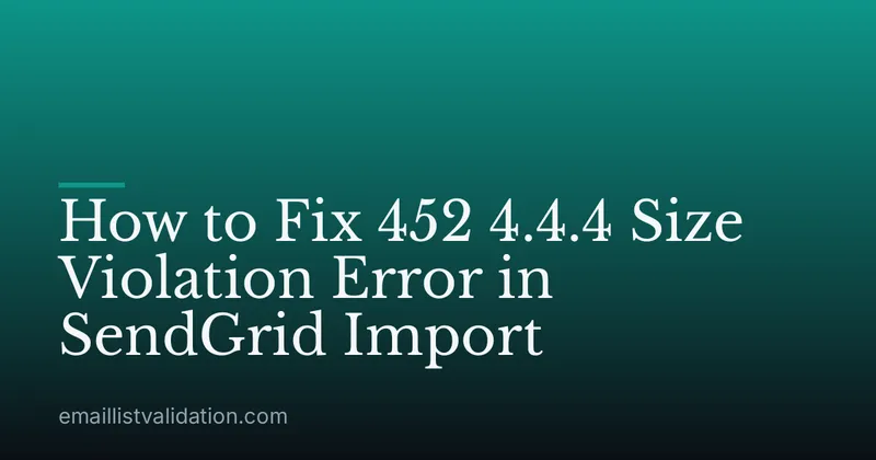 How to Fix 452 4.4.4 Size Violation Error in SendGrid Import