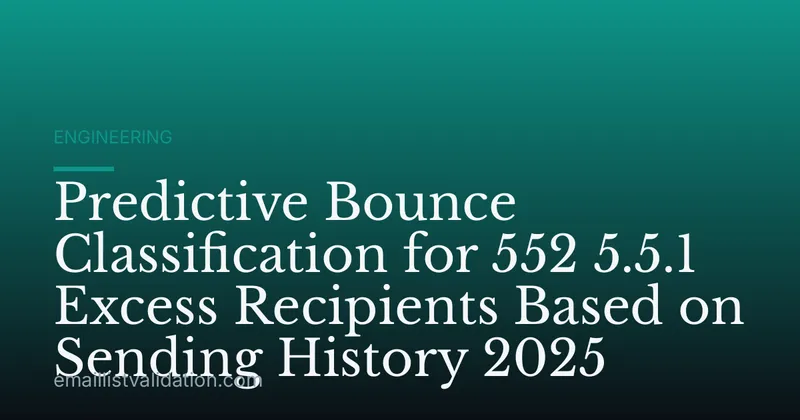 Predictive Bounce Classification for 552 5.5.1 Excess Recipients Based on Sending History 2025