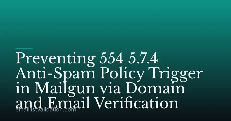 Preventing 554 5.7.4 Anti-Spam Policy Trigger in Mailgun via Domain and Email Verification