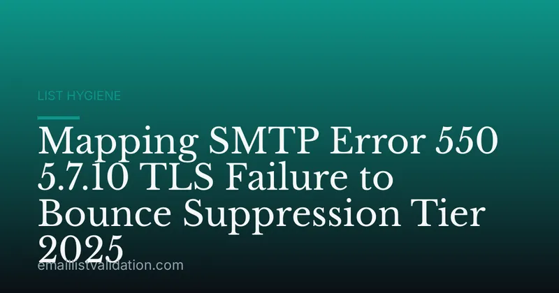 Mapping SMTP Error 550 5.7.10 TLS Failure to Bounce Suppression Tier 2025