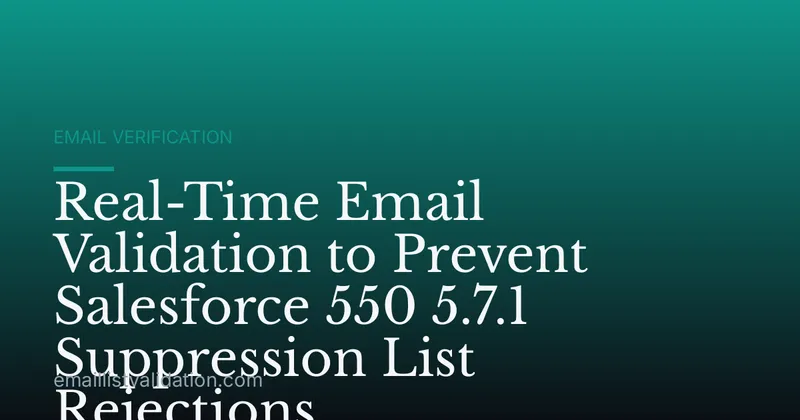 Real-Time Email Validation to Prevent Salesforce 550 5.7.1 Suppression List Rejections