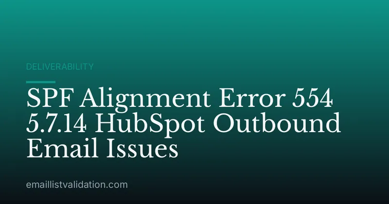 SPF Alignment Error 554 5.7.14 HubSpot Outbound Email Issues