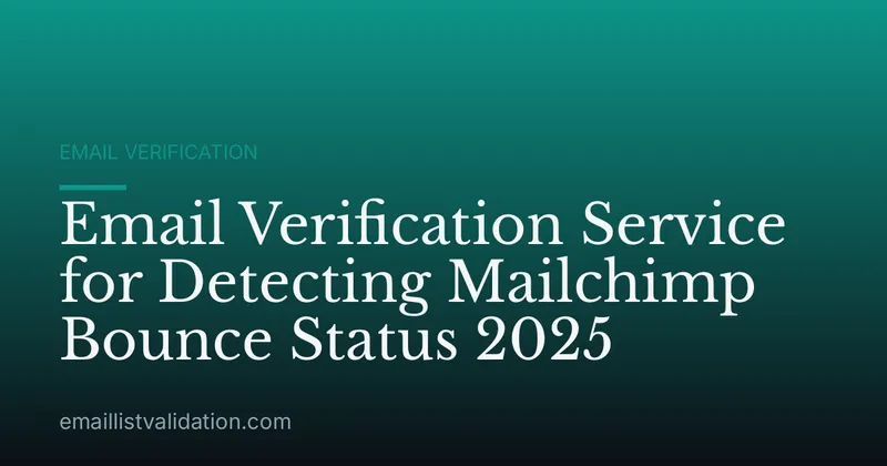 Email Verification Service for Detecting Mailchimp Bounce Status 2025