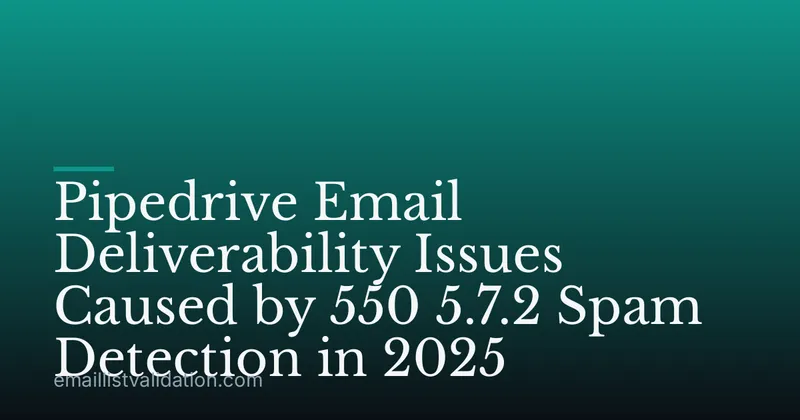 Pipedrive Email Deliverability Issues Caused by 550 5.7.2 Spam Detection in 2025