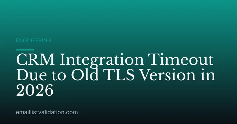 CRM Integration Timeout Due to Old TLS Version in 2026