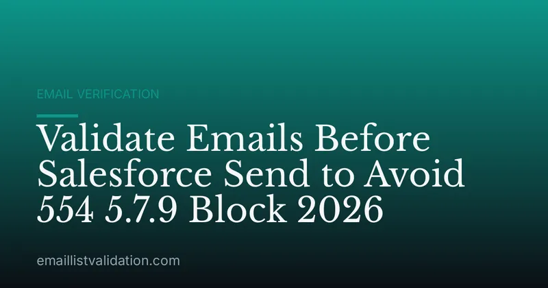 Validate Emails Before Salesforce Send to Avoid 554 5.7.9 Block 2026
