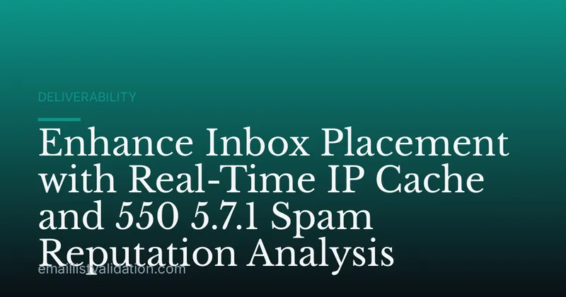 Enhance Inbox Placement with Real-Time IP Cache and 550 5.7.1 Spam Reputation Analysis