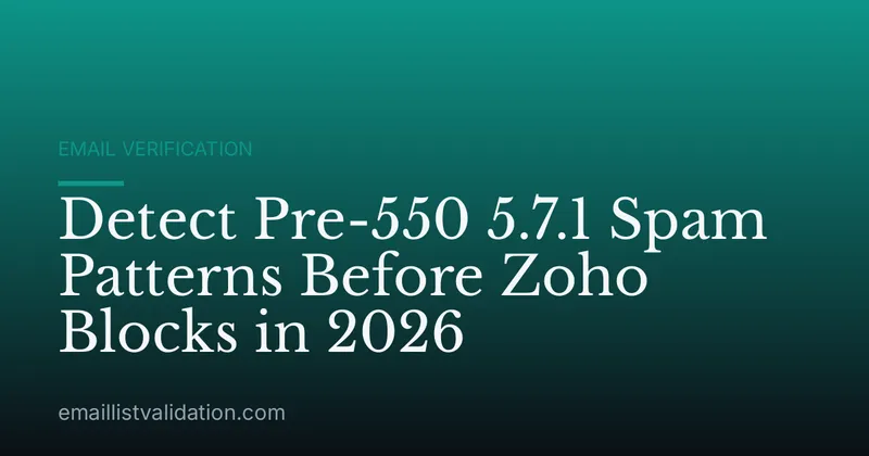 Detect Pre-550 5.7.1 Spam Patterns Before Zoho Blocks in 2026