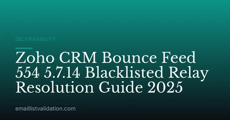 Zoho CRM Bounce Feed 554 5.7.14 Blacklisted Relay Resolution Guide 2025