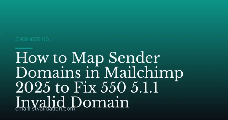 How to Map Sender Domains in Mailchimp 2025 to Fix 550 5.1.1 Invalid Domain