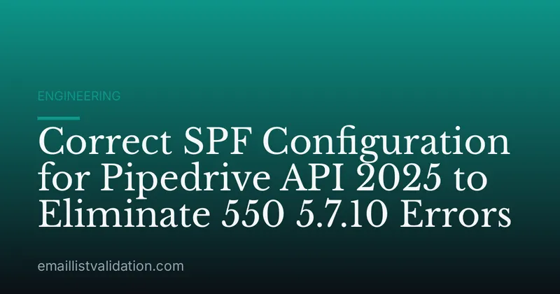 Correct SPF Configuration for Pipedrive API 2025 to Eliminate 550 5.7.10 Errors