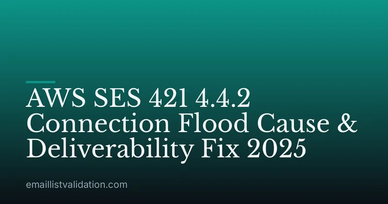 AWS SES 421 4.4.2 Connection Flood Cause & Deliverability Fix 2025