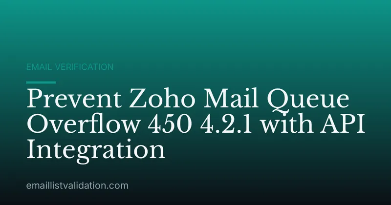 Prevent Zoho Mail Queue Overflow 450 4.2.1 with API Integration