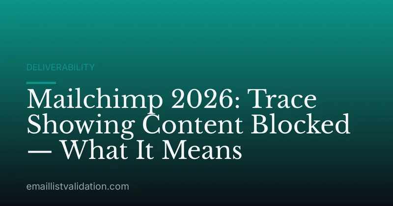 Mailchimp 2026: Trace Showing Content Blocked — What It Means
