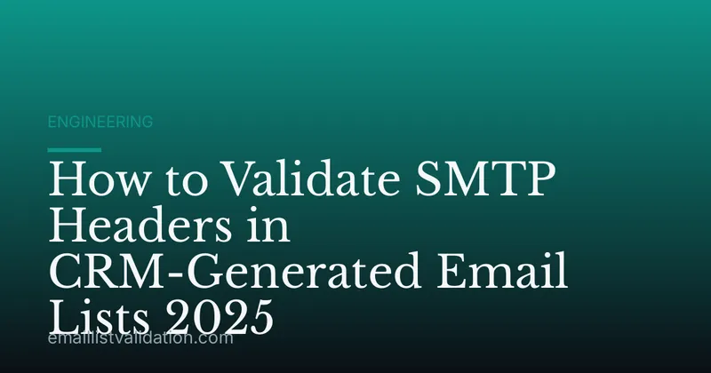 How to Validate SMTP Headers in CRM-Generated Email Lists 2025
