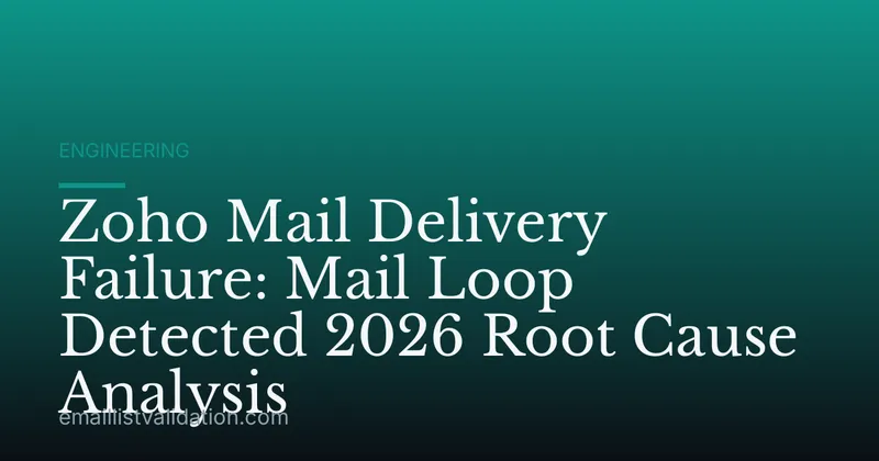 Zoho Mail Delivery Failure: Mail Loop Detected 2026 Root Cause Analysis