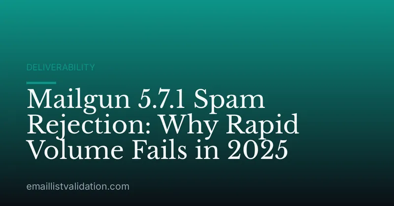 Mailgun 5.7.1 Spam Rejection: Why Rapid Volume Fails in 2025