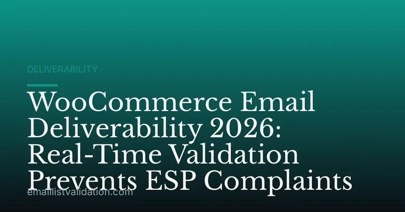 WooCommerce Email Deliverability 2026: Real-Time Validation Prevents ESP Complaints